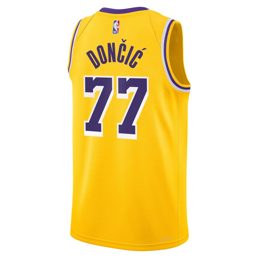Luka Dončić Los Angeles Lakers Nike Unisex Swingman Jersey - Icon Edition - Gol, Purple, White
