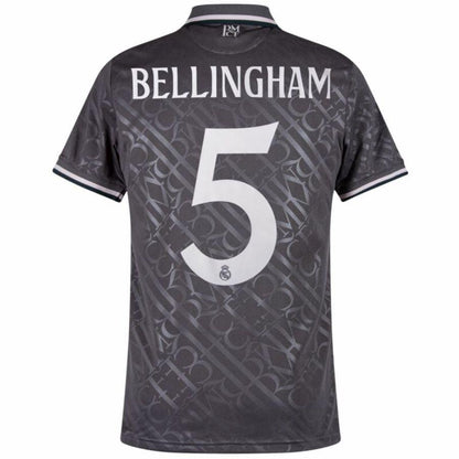 Real Madrid Bellingham 5 Third Fan Jersey 2024/25 Patches UCL UEFA Foundation (Official Printing)