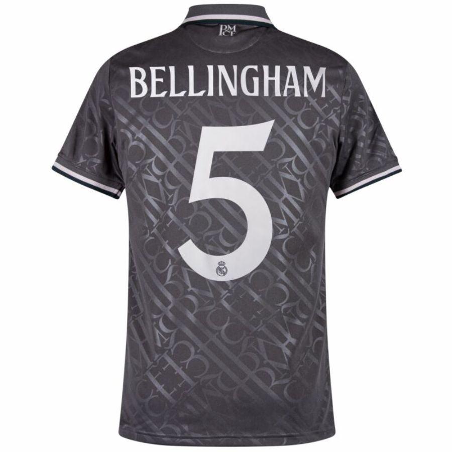 Real Madrid Bellingham 5 Third Fan Jersey 2024/25 Patches UCL UEFA Foundation (Official Printing)