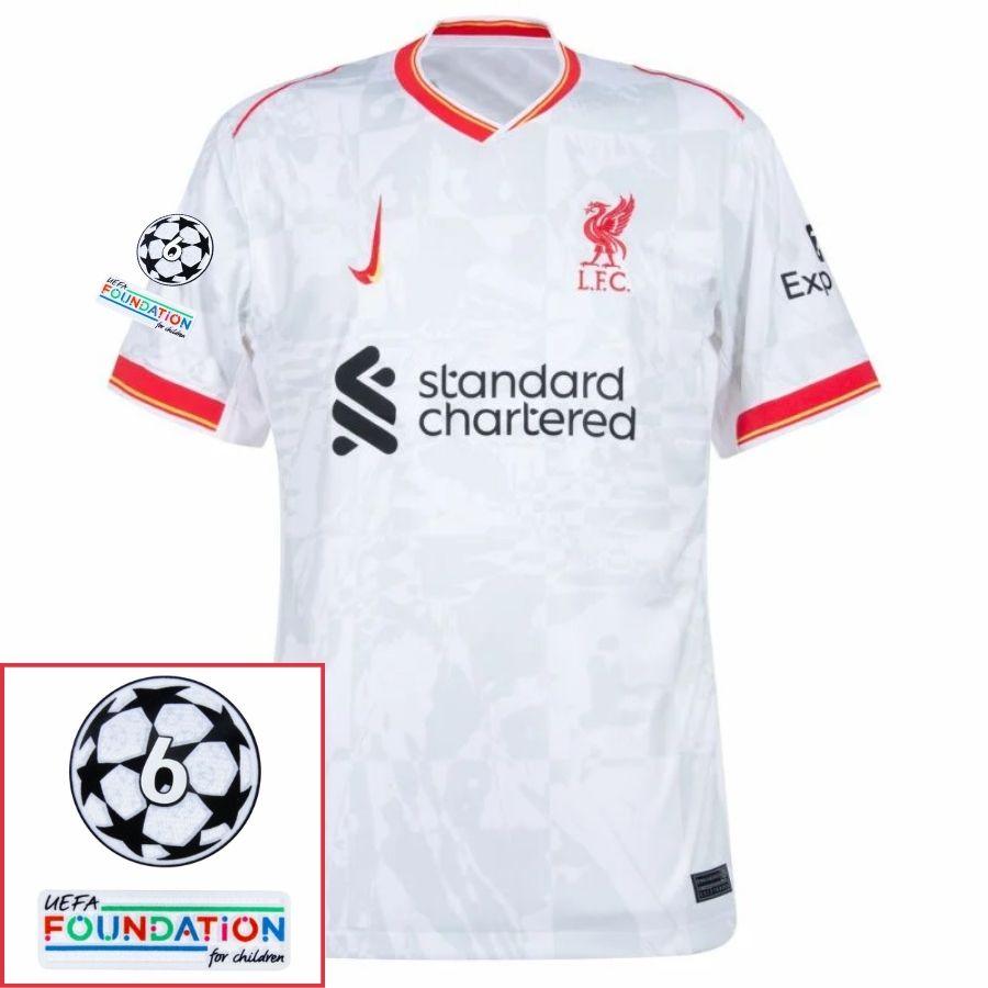 Liverpool Mac Allister 10 Away 2024/25 Patches UCL UEFA Foundation (Official Printing)