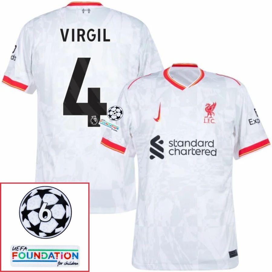 Liverpool Away 2024/25 Patches UCL UEFA Foundation (Official Printing)