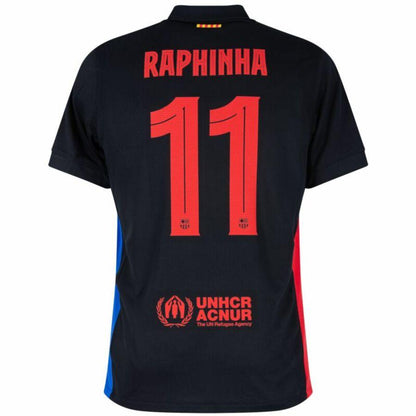 Barcelona Raphinha 11 Away 2024/25 Patches UCL UEFA Foundation (Official Printing)