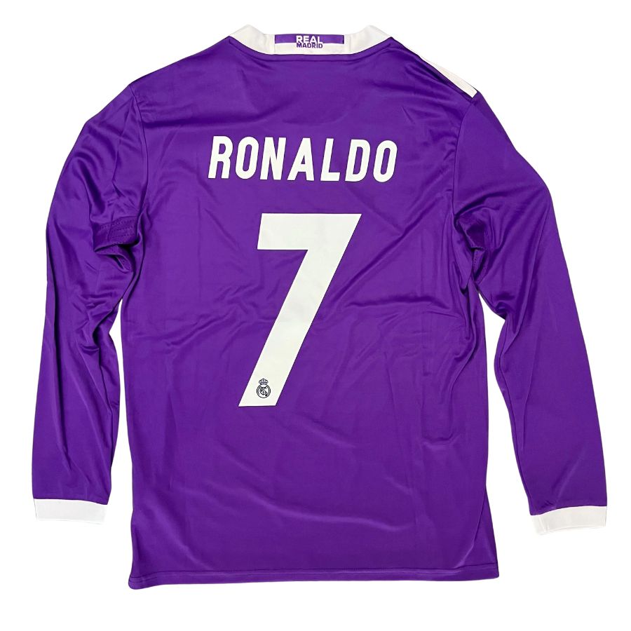 Real Madrid  Cristiano Ronaldo Away Retro 2016-17 Patches UCL UEFA Respect Final World (Official Printing)