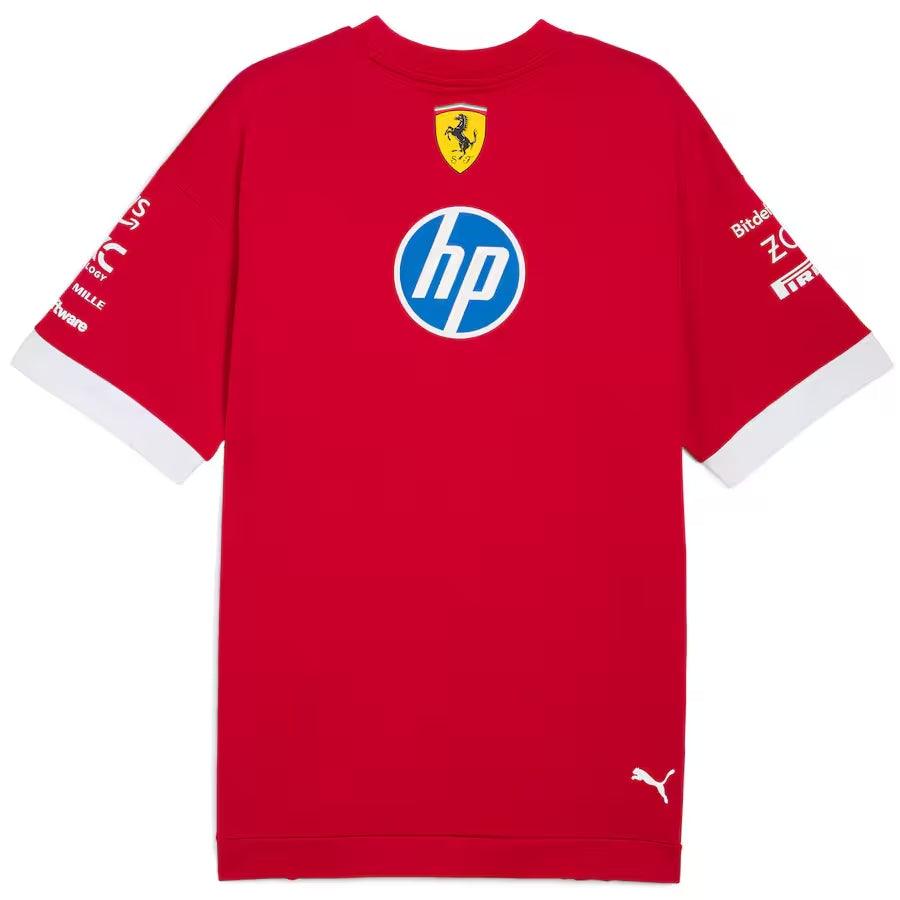 Scuderia Ferrari 2025 Team Oversized T-Shirt - Dark Red Formula 1 F1 Formula One