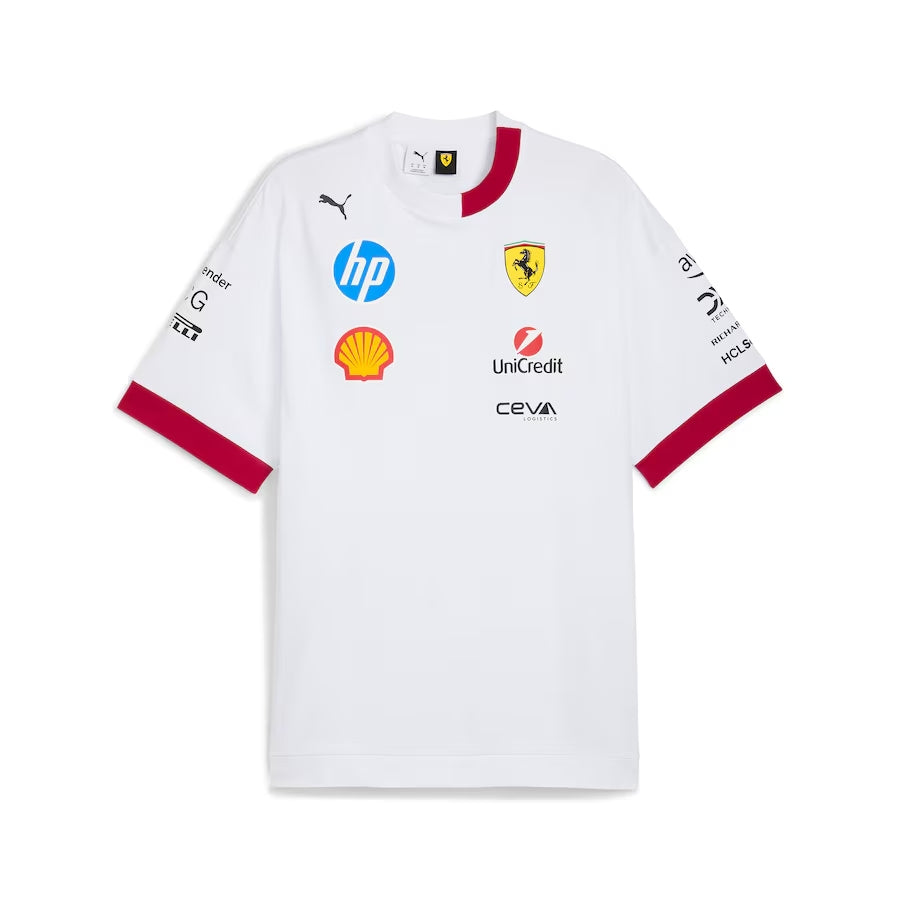 Scuderia Ferrari 2025 Team Oversized T-Shirt - White Formula 1 F1 Formula One