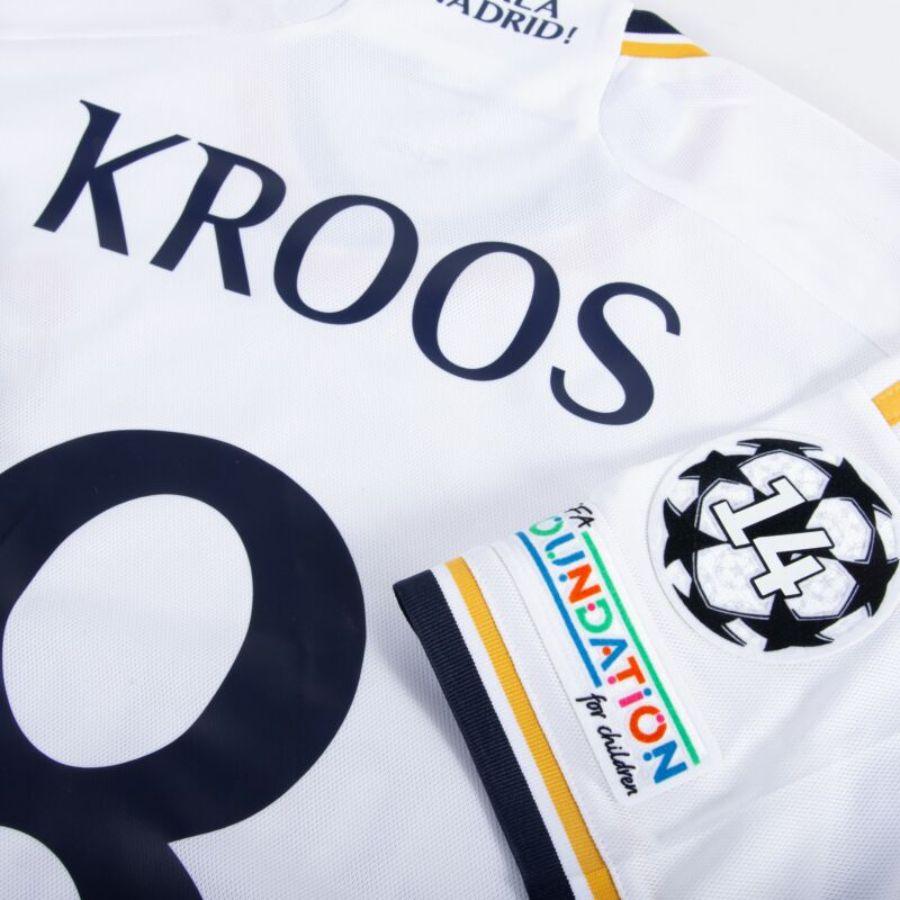 Real Madrid Toni Kroos 8 Home Fan Jersey 2023/24 Patch FIFA WCC Patch UCL UEFA Foundation Patches
